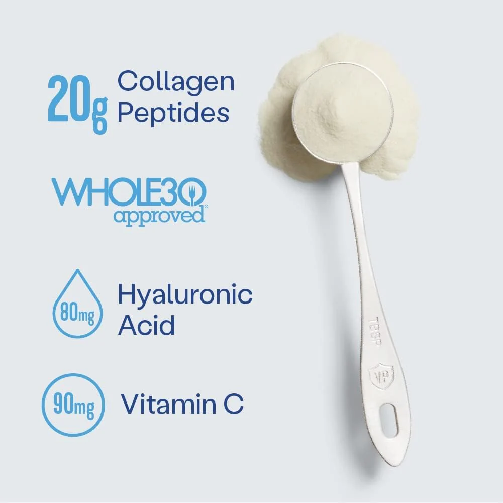 Vital Proteins Collagen Peptides Powder with Hyaluronic Acid and Vitamin C, Unflavored, 24 oz - Image 7
