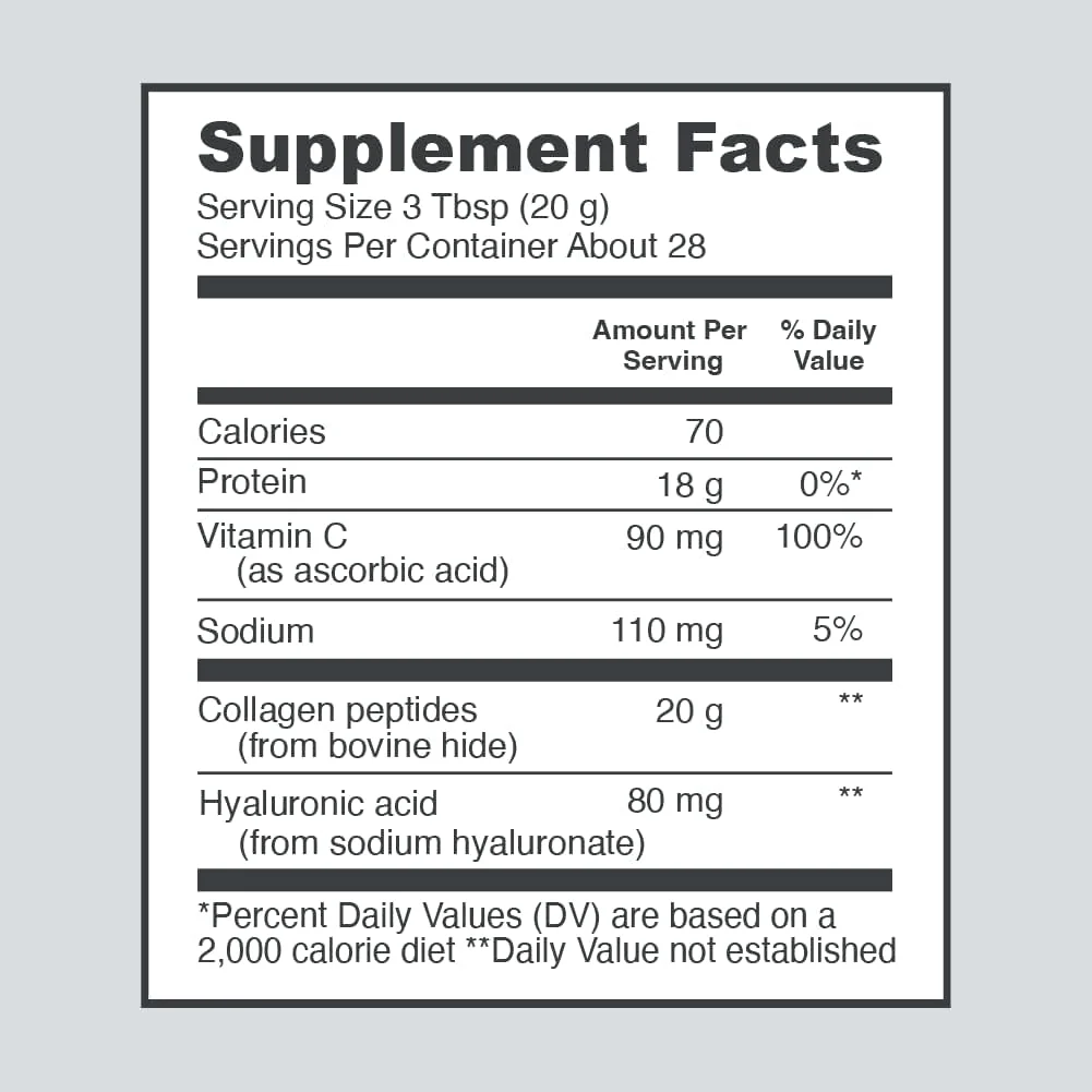 Vital Proteins Collagen Peptides Powder with Hyaluronic Acid and Vitamin C, Unflavored, 24 oz - Image 8