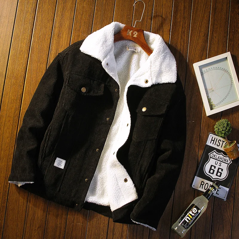Corduroy Jacket Men Autumn Winter Coat Thick Warm High-quality Men Jacket Casual Cotton Jacket Large Oversized 5XL Men Clothing - Image 3