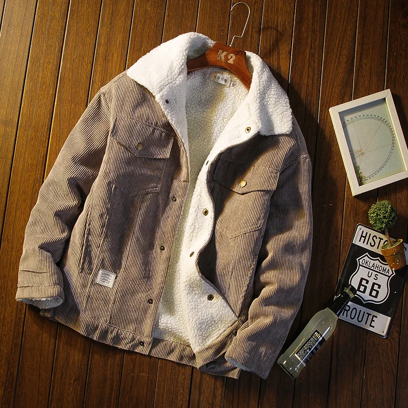 Corduroy Jacket Men Autumn Winter Coat Thick Warm High-quality Men Jacket Casual Cotton Jacket Large Oversized 5XL Men Clothing - Image 4