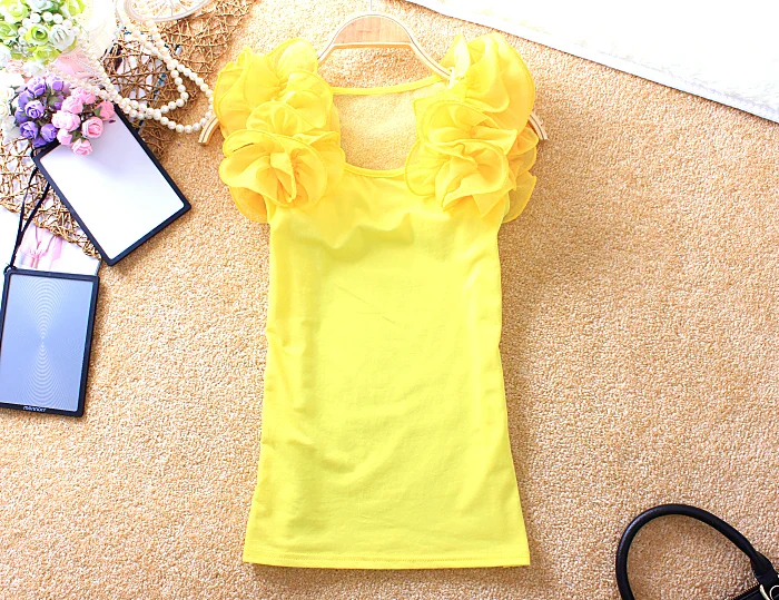 Cotton Casual Sexy Ruffles Short Sleeve Plus Size T Shirts Women Fashion Solid Loose Spring Summer All-Match Top Ladies 2023 New - Image 4