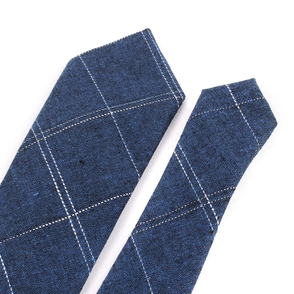Cotton Skinny Tie For Men Women Casual Plaid Neck Tie For Party Business Wedding Neckties Adult Suit Slim Neck Ties For Gifts - Image 5