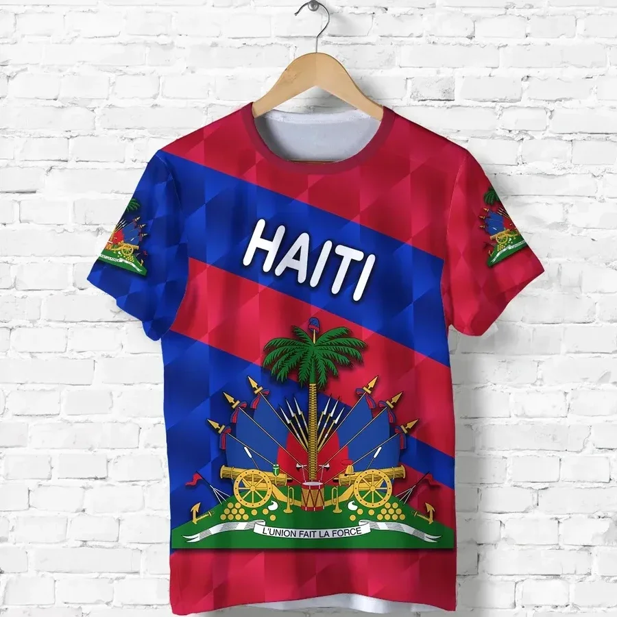 Country Emblem Flag Caribbean Sea Haiti Island Retro Streetwear 3Dprint Funny Casual Short Sleeve T-Shirts Men/Women - Image 5