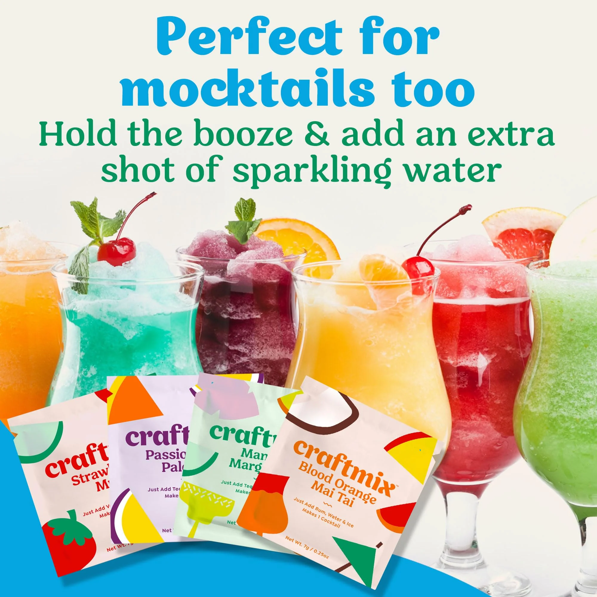 Craftmix Variety Pack, Makes 12 Drinks, Skinny Cocktail Mixers, Mocktails Non-Alcoholic Drinks - Made With Real Fruit - Vegan Low-Carb, Low-Sugar, Non-GMO, Dairy Free, Gluten Free, Easy to Mix - Image 5