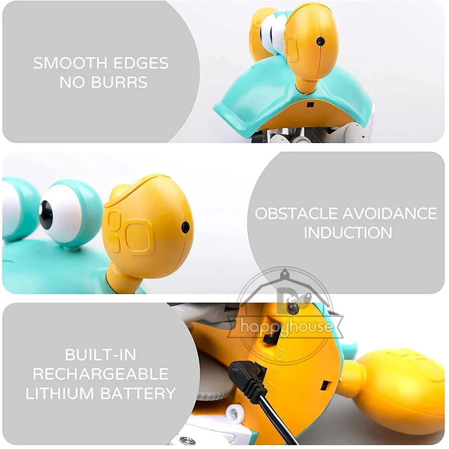 Crawling Crab Baby Toys with Music LED Light Up Musical Toys for Toddler Automatically Avoid Obstacles Interactive Toys for Kids - Image 11