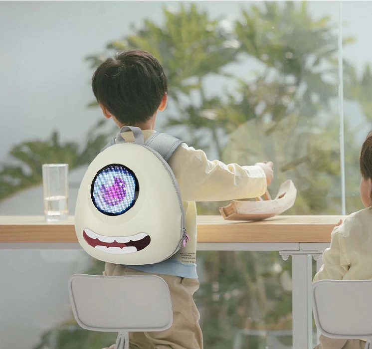 Crelander Kindergarten Cartoon School Bag Lightweight Waterproof Children Kids Backpack With LED Display - Image 6