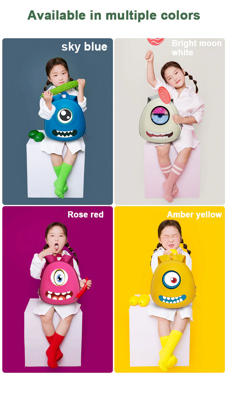 Crelander Kindergarten Cartoon School Bag Lightweight Waterproof Children Kids Backpack With LED Display - Image 9