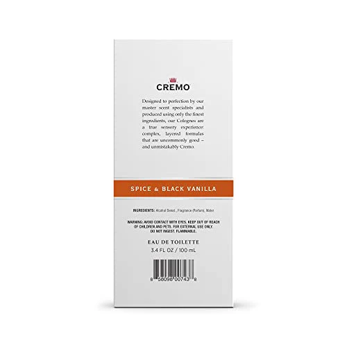 Cremo Spice & Black Vanilla Cologne Spray, An Explosion of Vibrant Spices, Tobacco and Black Vanilla, 3.4 Fl Oz - Image 4