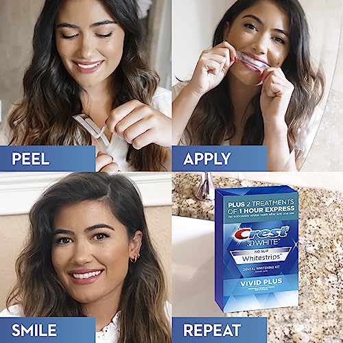 Crest 3D Whitestrips, Vivid Plus, Teeth Whitening Strip Kit, 24 Count (Pack of 1) - Image 6