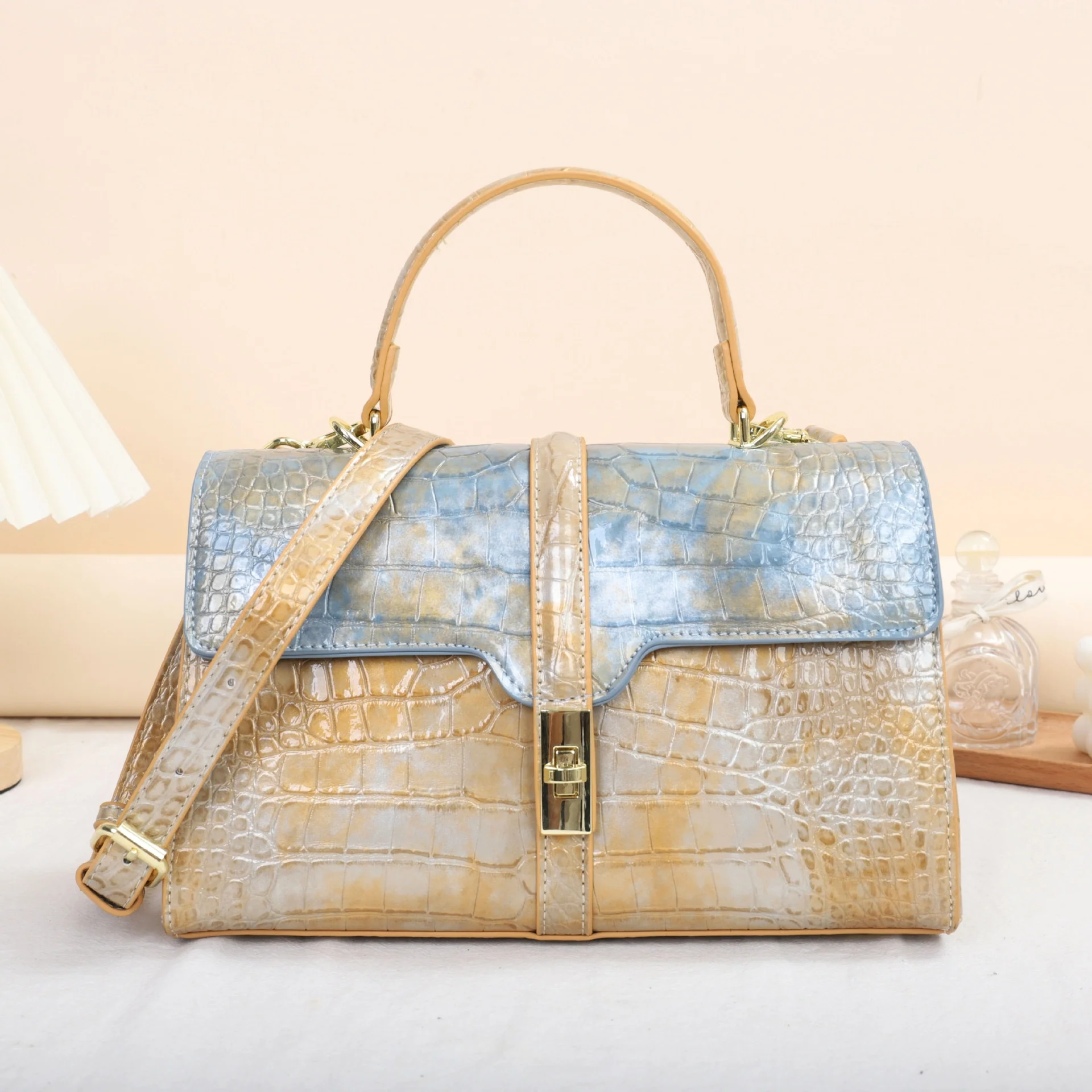 Crocodile Pattern Leather Women's Handbags Lady Shoulder Messenger Bag Design Genuine Leather Fashion All-Match Portable Bags - Image 2