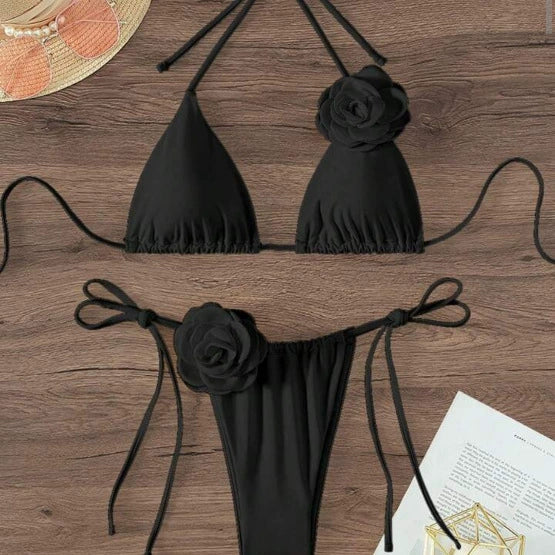 Cross-Border 2024 New Arrival Fashion Multicolor Print Seaside Sexy Split Swimsuit Bikini Export Bikini - Image 2