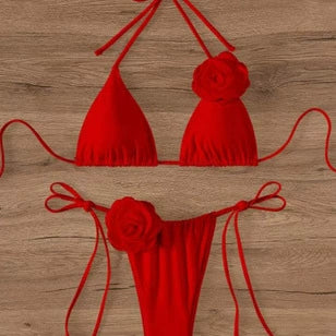 Cross-Border 2024 New Arrival Fashion Multicolor Print Seaside Sexy Split Swimsuit Bikini Export Bikini - Image 3