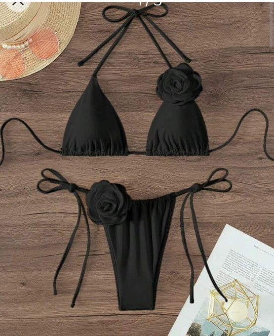 Cross-Border 2024 New Arrival Fashion Multicolor Print Seaside Sexy Split Swimsuit Bikini Export Bikini - Image 7