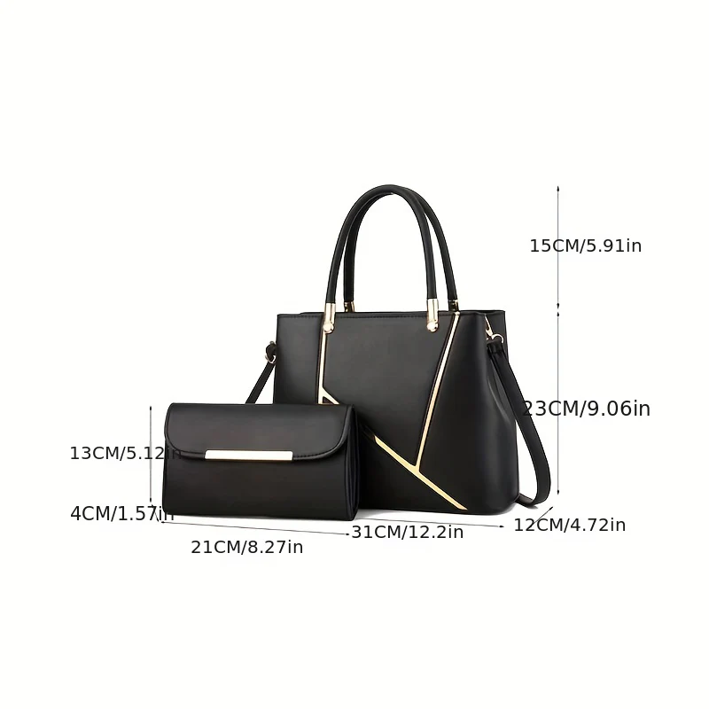 Crossbody Bag 2pcs Set Fashionable Handbag New Style Women's Shoulder Bag Small Wallet Carry-On Bag - Image 2