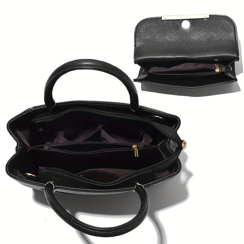 Crossbody Bag 2pcs Set Fashionable Handbag New Style Women's Shoulder Bag Small Wallet Carry-On Bag - Image 3
