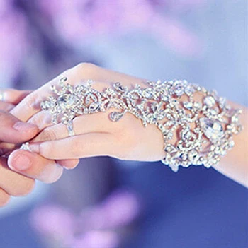 Crystal Bridal Bracelet / Wedding Dress Accessories Hand Chains Bracelets Jewelry bridal Bracelets &amp; Bangles - Image 3
