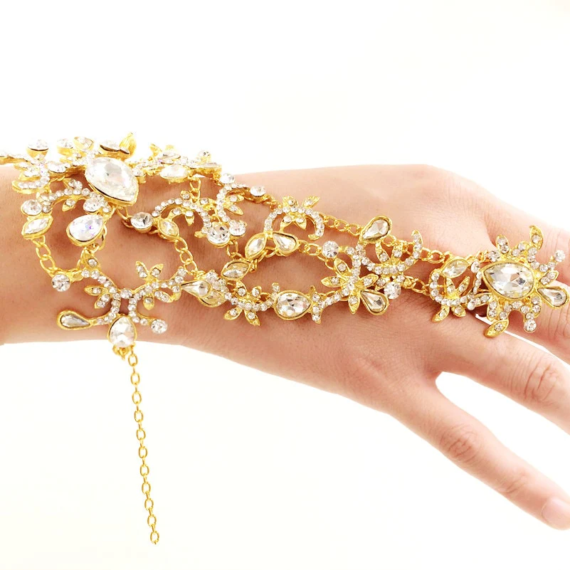 Crystal Bridal Bracelet / Wedding Dress Accessories Hand Chains Bracelets Jewelry bridal Bracelets &amp; Bangles - Image 4