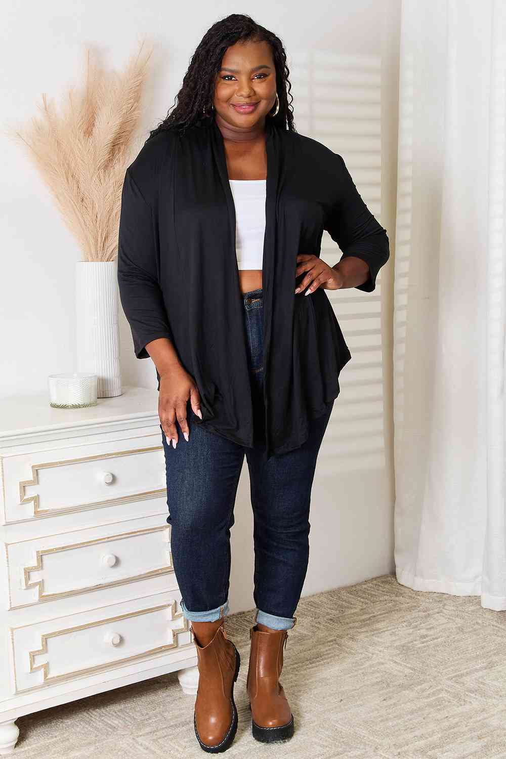 Culture Code Full Size Open Front Cardigan - Image 4
