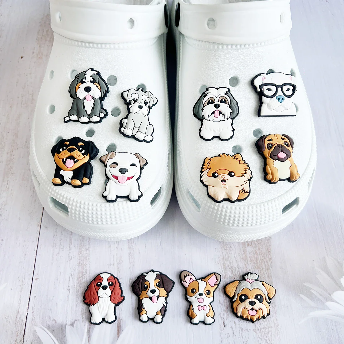 Cute Animals Dog Shoe Charms Pin for Crocs Accessories Charms Clogs Bubble Slides Shoe DIY Shoe Decoration Party Gift - Image 2