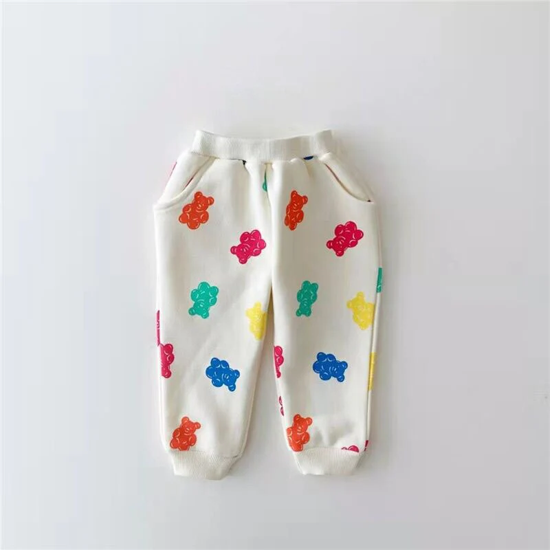 Cute Colourful Gummy Bears Tracksuit Baby Girl Sweet Loose Pullover Sweatshirts+ Simple New Track Trousers 2pc Spring New Set - Image 5