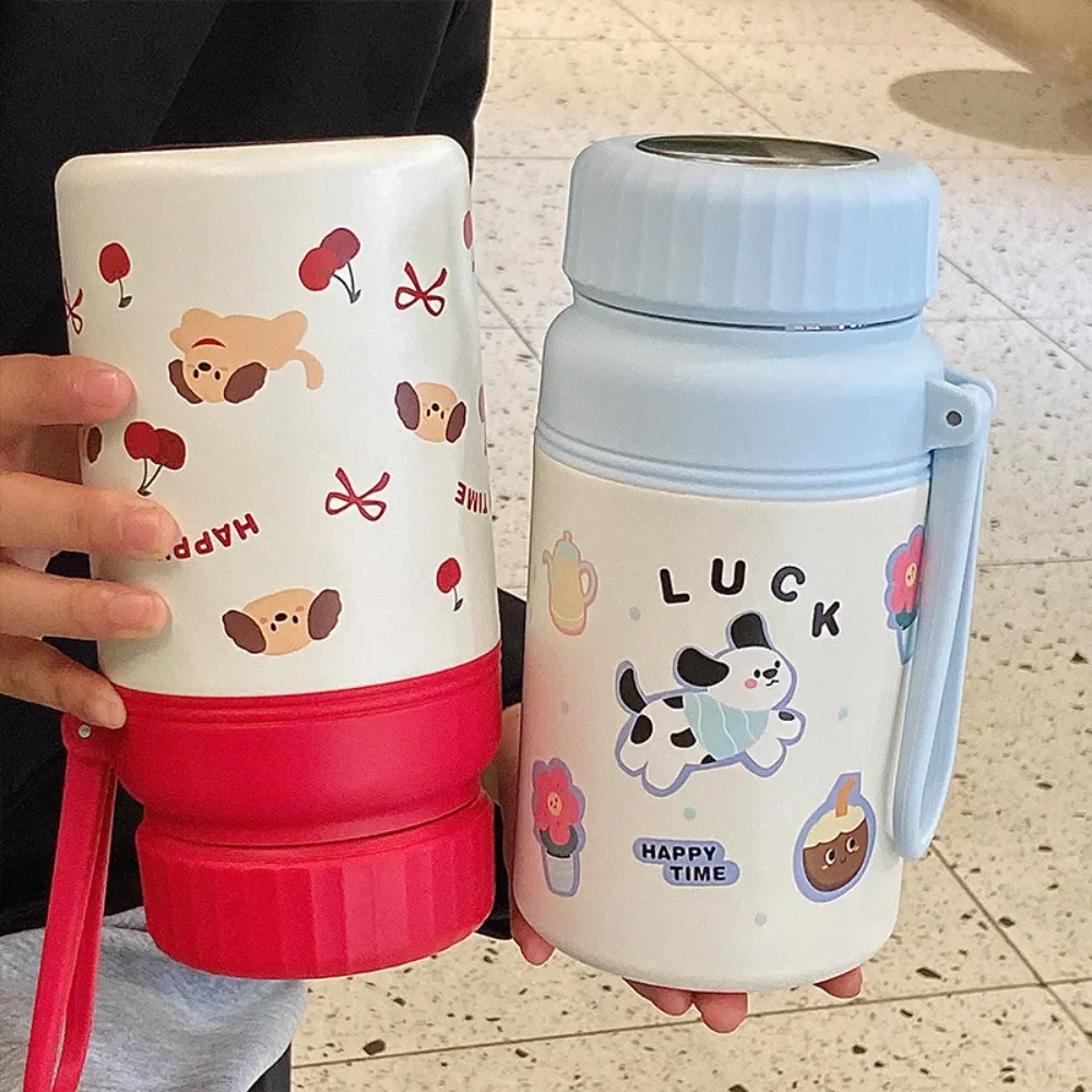 Cute Stainless Steel Student Thermal Cup 1000ml Double Wall Insulated Cup with Filter Net Large Capacity Sports Bottle Outdoor - Image 5