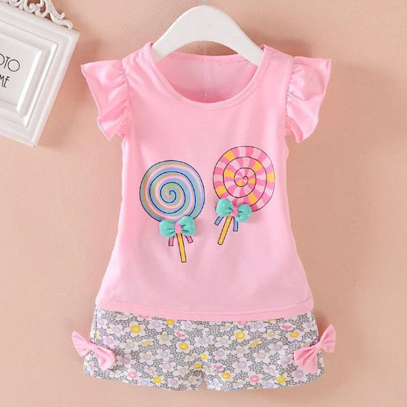 Cute Summer Baby Girls Outfits Cotton T-shirt and Short Pants Two Piece Set for Girl Princess Clothes Suit Children Clothing - Image 7
