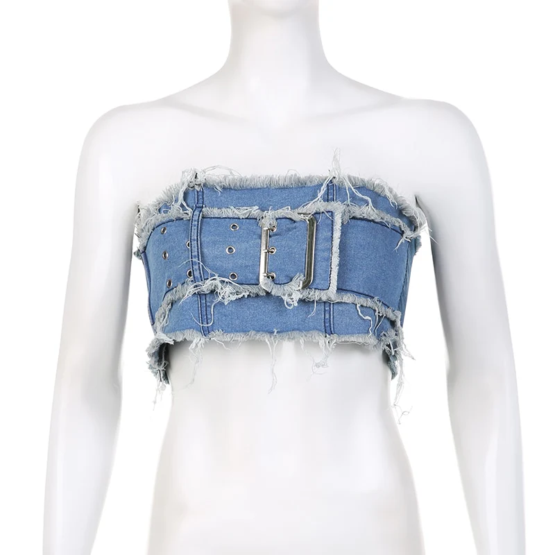 Cuteandpsycho Vintage Aesthetic Denim Patchwork Sexy Mini Skirts Y2K Streetwear Korean Fashion Zipper Skinny Clubwear Cute Skirt - Image 2