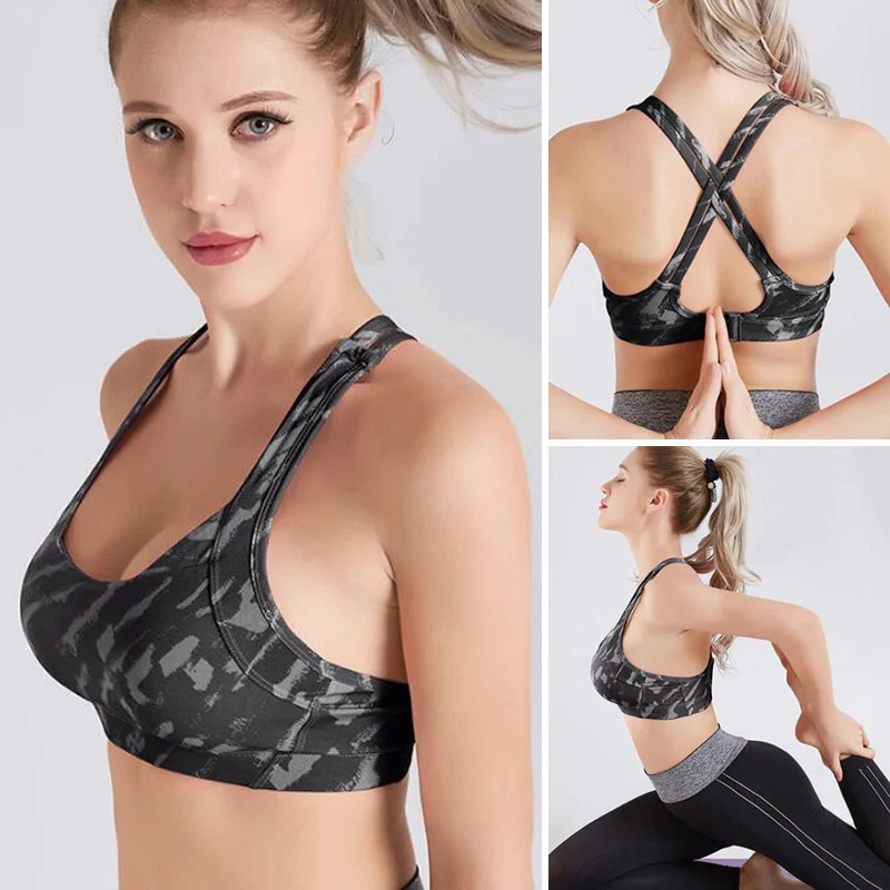 CXZD Sexy Sports Bra Top for Fitness Women Push Up Cross Straps Running Gym Femme Wear Padded Underwear Crop Tops Female - Image 11
