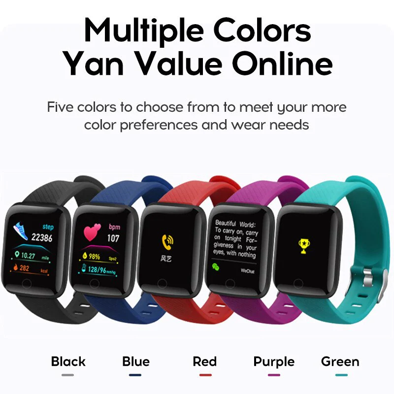 D13 Smartwatch Men women Blood pressure Heart Rate monitor Fitness Tracker Waterproof Sports 116 Plus Smart bracelets PK Y68 D18 - Image 10