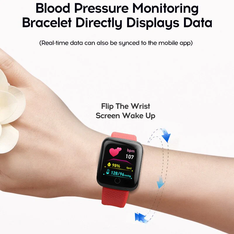 D13 Smartwatch Men women Blood pressure Heart Rate monitor Fitness Tracker Waterproof Sports 116 Plus Smart bracelets PK Y68 D18 - Image 7