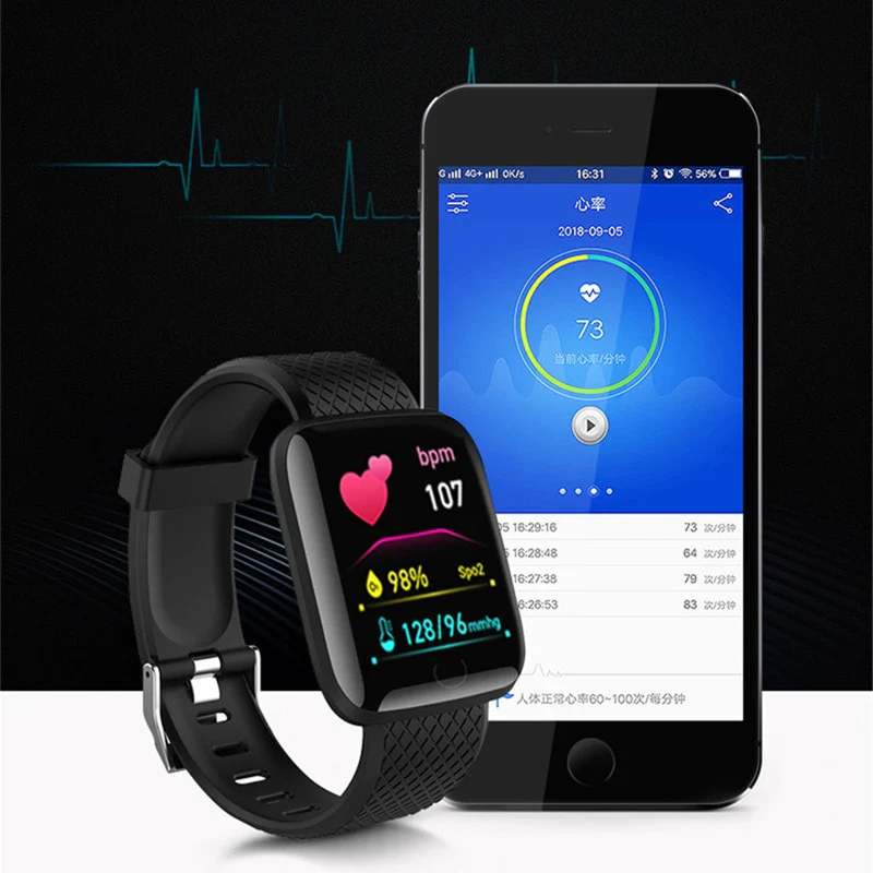D13 Smartwatch Men women Blood pressure Heart Rate monitor Fitness Tracker Waterproof Sports 116 Plus Smart bracelets PK Y68 D18 - Image 9