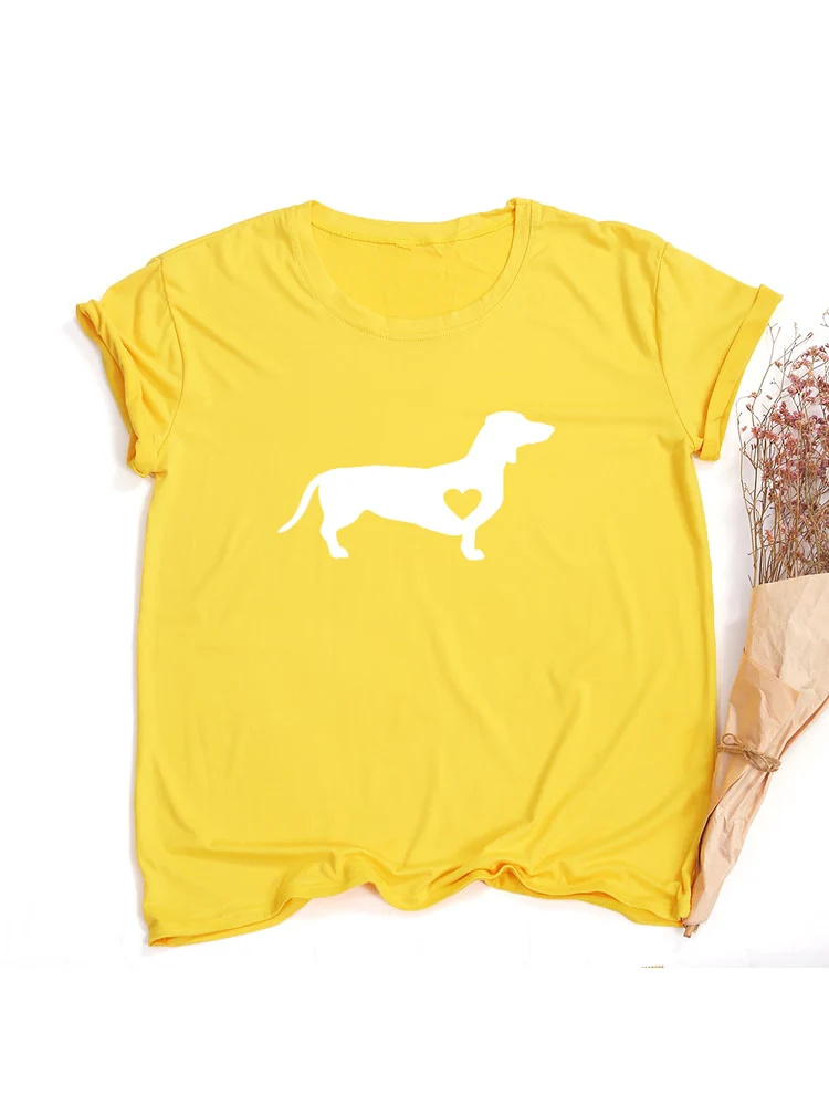 Dachshund Dog Print Women T-Shirt Dog Mom Life Streetwear Tumblr Female Causal Graphic Tees Harajuku Tops Aesthetic Camisetas - Image 10