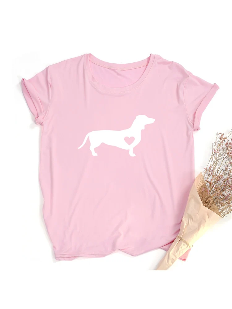 Dachshund Dog Print Women T-Shirt Dog Mom Life Streetwear Tumblr Female Causal Graphic Tees Harajuku Tops Aesthetic Camisetas - Image 13