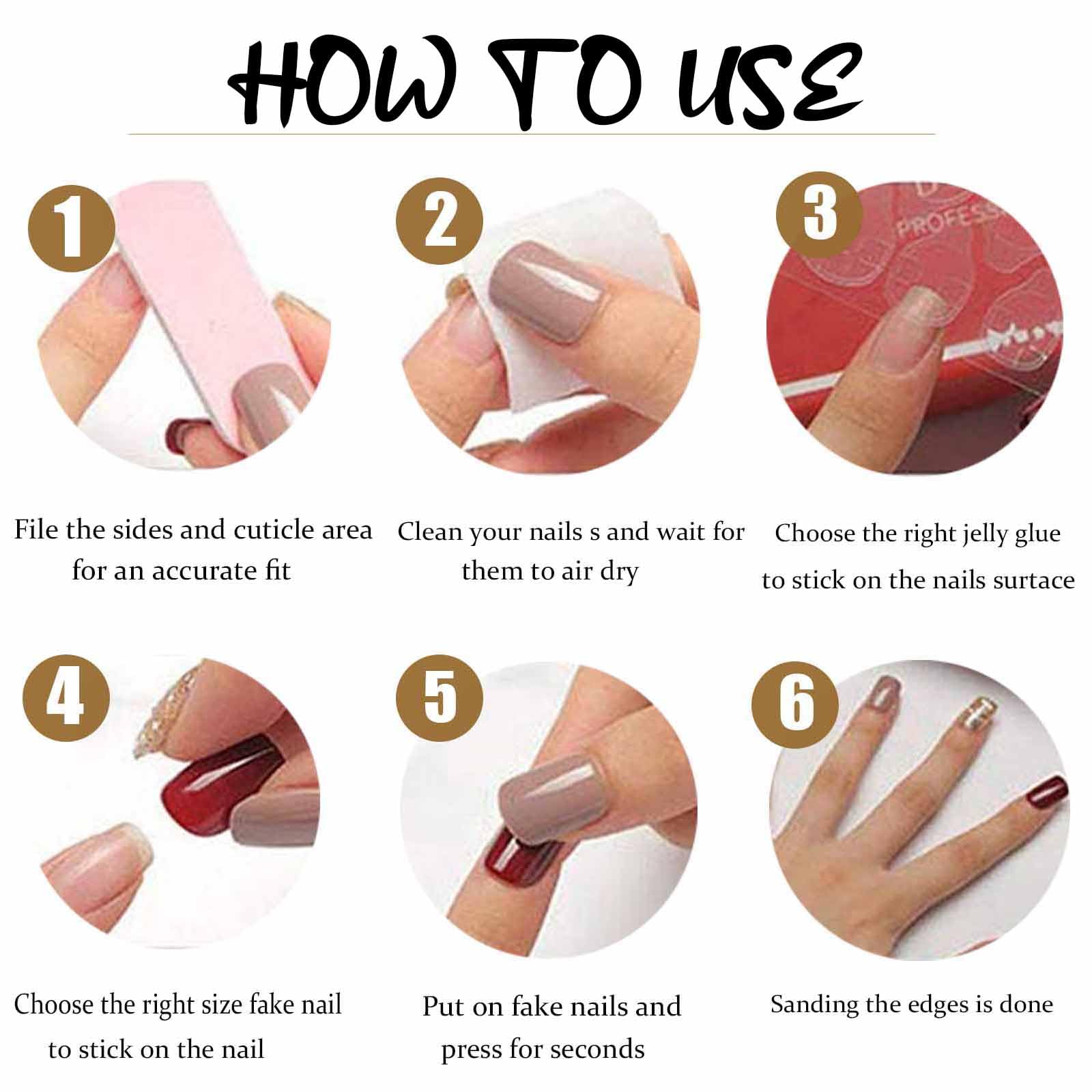 DANMANR Long Press on Nails Square French Fake Nails Full Cover Nude Acrylic False Nails for Women and Girls 24PCS (French White) - Image 3