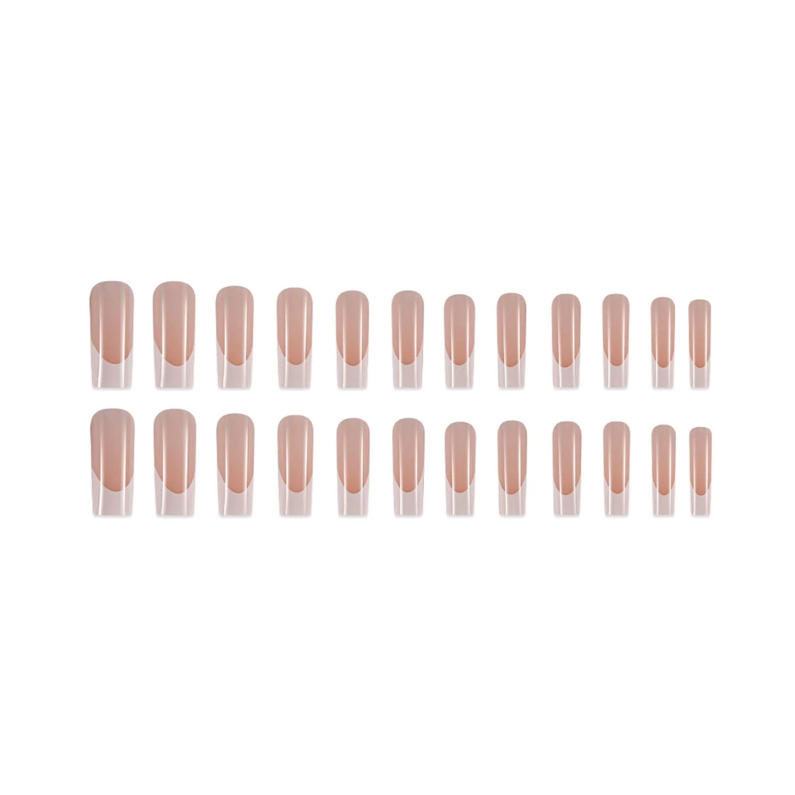 DANMANR Long Press on Nails Square French Fake Nails Full Cover Nude Acrylic False Nails for Women and Girls 24PCS (French White) - Image 4