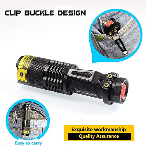 DARKBEAM UV 365nm Light Wood's lamp Blacklight Ultraviolet Flashlight LED Portable Mini Handheld Torch Detector for Dog Urine Pet Stains 370nm Anti-counterfeiting Identification, Resin Curing - Image 6