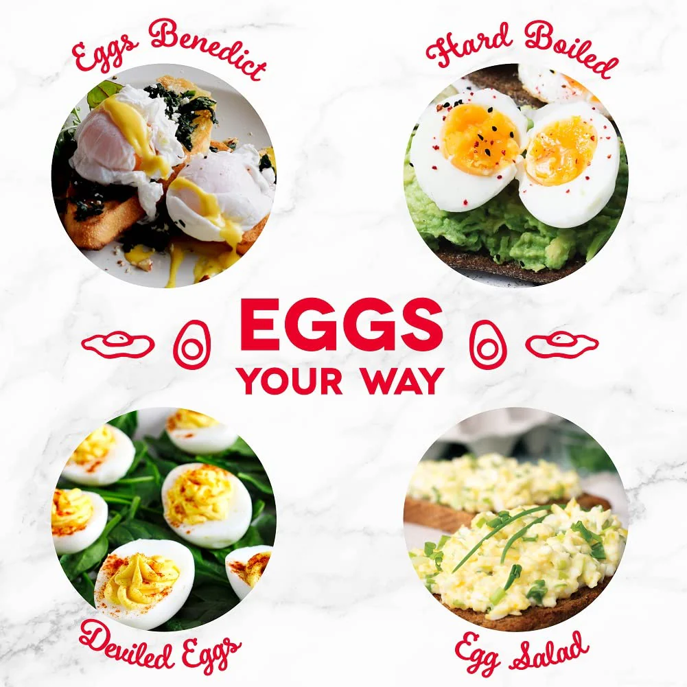 DASH Deluxe Rapid Egg Cooker for Hard Boiled, Poached, Scrambled Eggs, Omelets, Steamed Vegetables, Dumplings & More, 12 capacity, with Auto Shut Off Feature - Black - Image 3