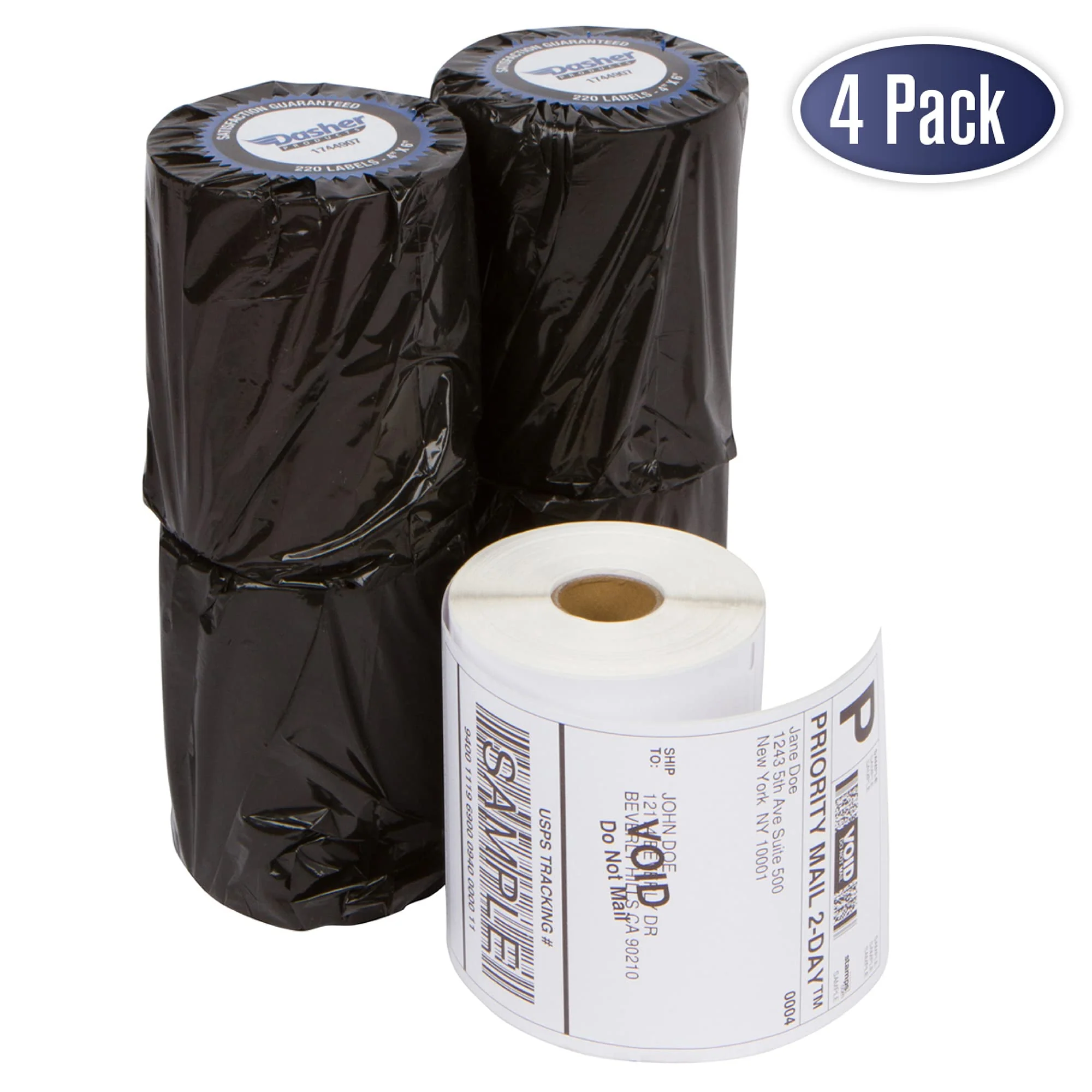 Dasher Products Thermal Shipping Labels Compatible with Dymo LabelWriter 4XL 1744907 4x6 Internet Postage Labels, Water Resistant, Strong Adhesive, Perforated, 220 Labels/Roll, NOT for 5XL (4 Pack) - Image 2