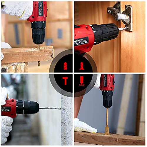 DD dedeo Tool Set with Drill, 108Pcs Cordless Drill Household Power Tools Set with 16.8V Lithium Driver Claw Hammer Wrenches Pliers DIY Accessories Tool Kit - Image 3