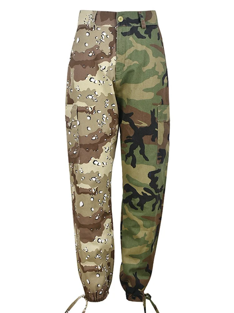 DEAT Fashion Women's Pant Slim Waist Pockets Lace-up Zip Fly Camouflage Full Length Pencil Trousers Summer 2023 New Tide 19J2048 - Image 6