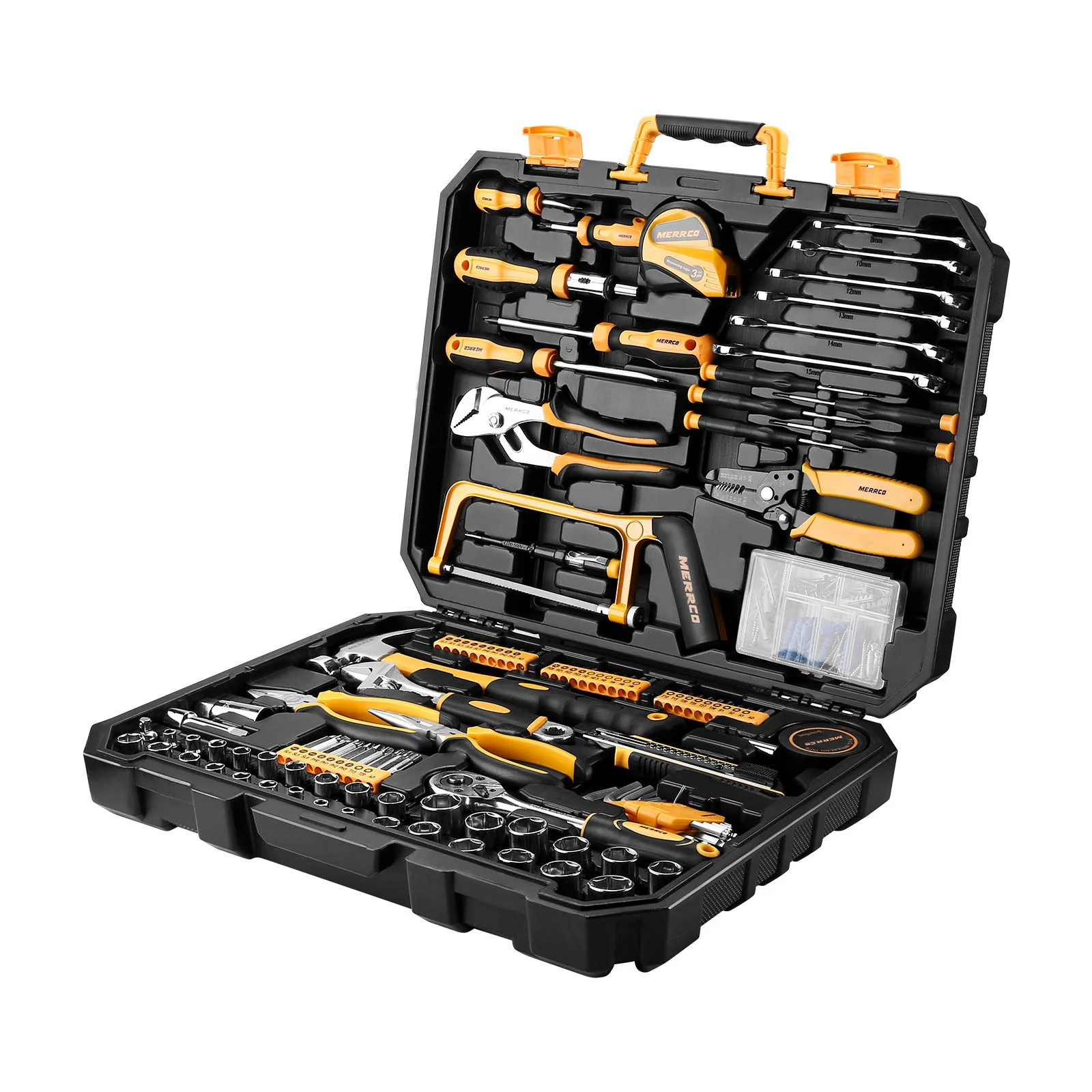 DEKOPRO 198 Piece Home Repair Tool Kit, Wrench Plastic Toolbox with General Household Hand Tool Set - Image 6