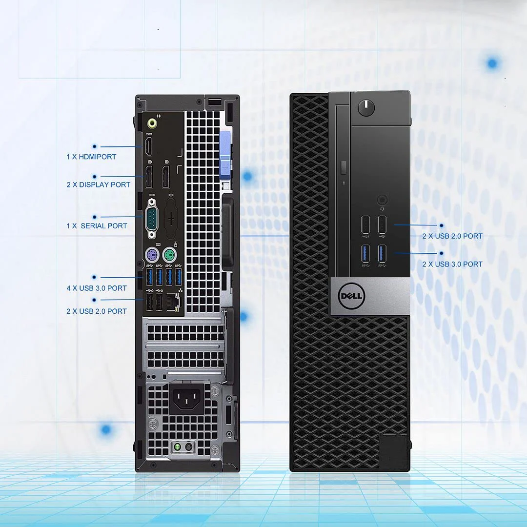 Dell OptiPlex 7040 SFF Desktop Computer PC Intel Quad Core i7-6700 3.20GHz AX200 Built-in WiFi 6 Bluetooth 16GB DDR4 256GB NVMe M.2 SSD 2TB HDD HDMI Wireless Keyboard & Mouse Windows10 Pro (Refurbished) - Image 3