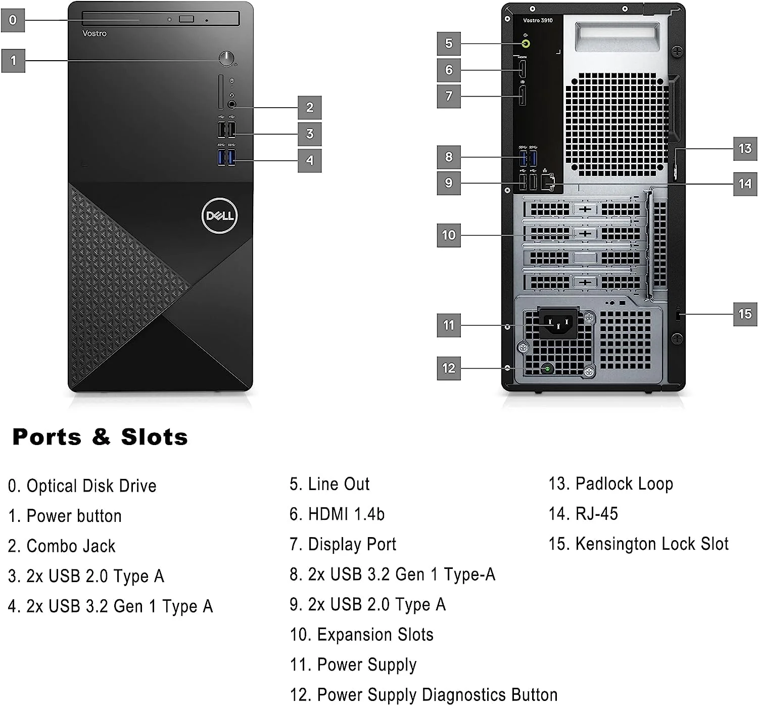 Dell Vostro 3910 Desktop Computer | 12th Gen Intel 4-Core Processor | 16GB DDR4 RAM | 256GB SSD + 1TB HDD | Intel UHD Graphics 730 | WiFi 6 | DVD-RW | Display Port | HDMI | Windows 11 Pro - Image 5