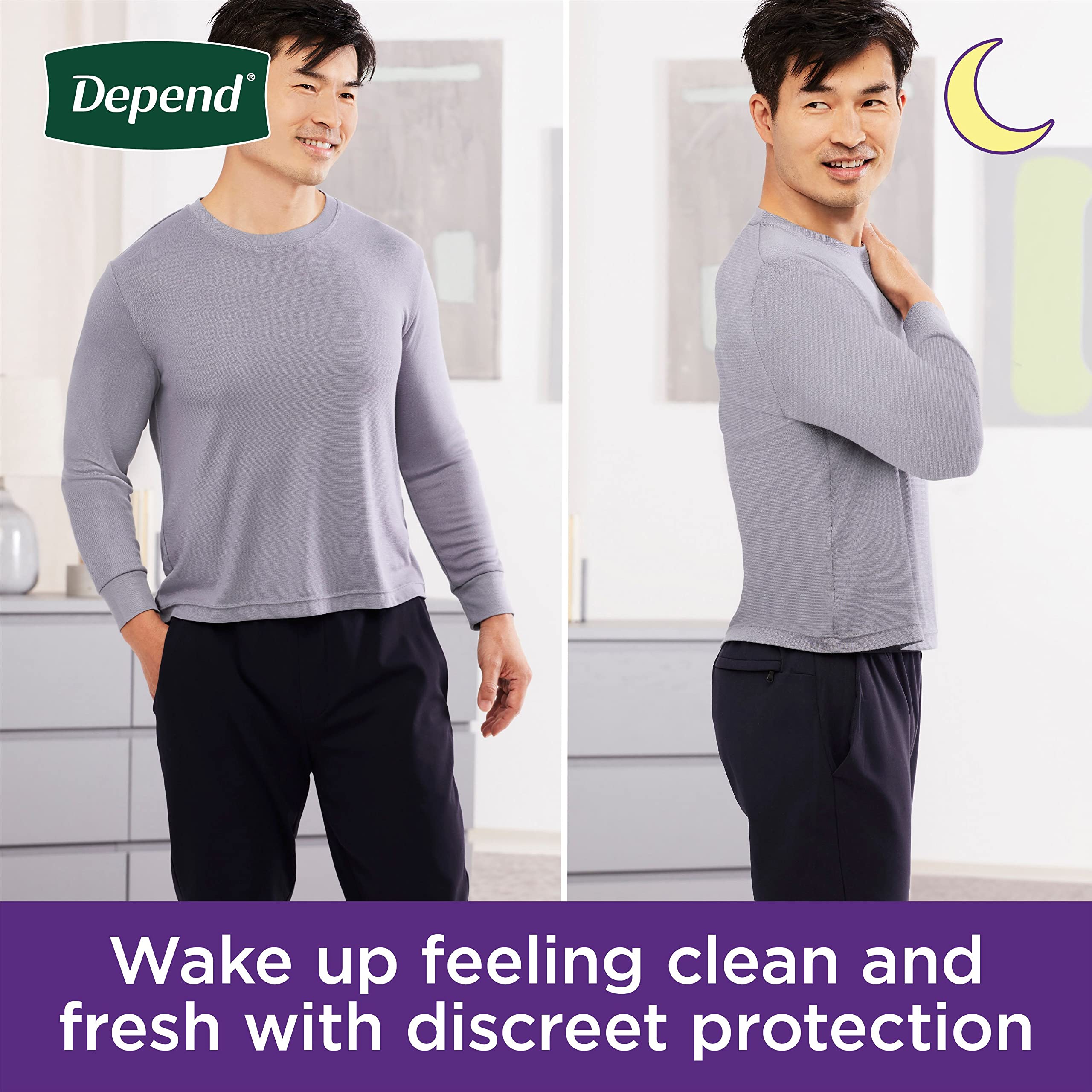 Depend Night Defense Adult Incontinence Underwear for Men, Disposable, Overnight, Large, Grey, 56 Count (4 Packs of 14), Packaging May Vary - Image 3