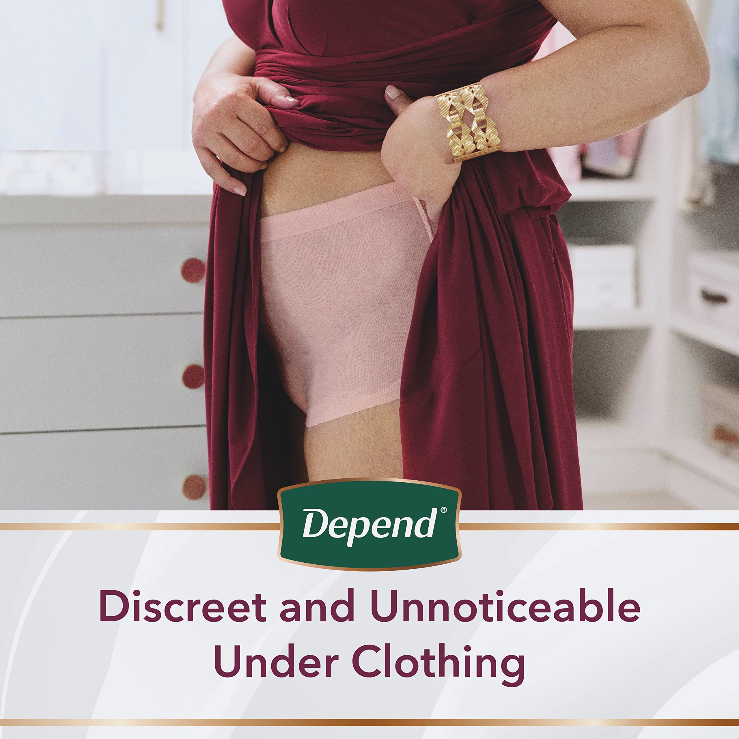 Depend Silhouette Adult Incontinence and Postpartum Underwear for Women, Small, Maximum Absorbency, Berry, 60 Count (2 Packs of 30), Packaging May Vary - Image 3