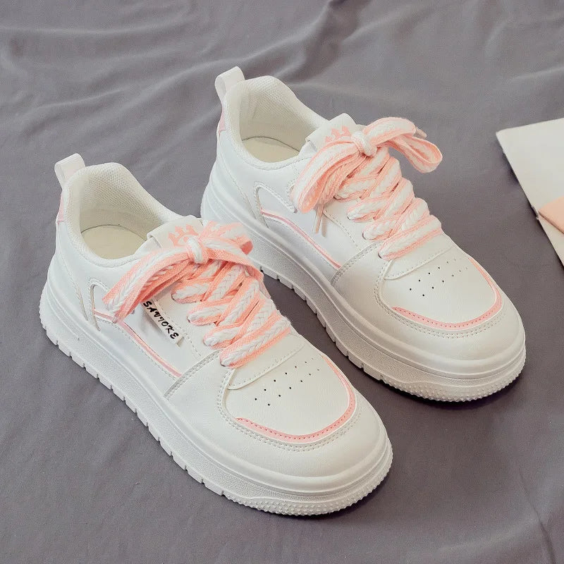Designer Platform Running Sneakers Women  Tennis shoes Woman Walking Chunky Sneakers white Casual Slip on Vulcanized Shoes - Image 2