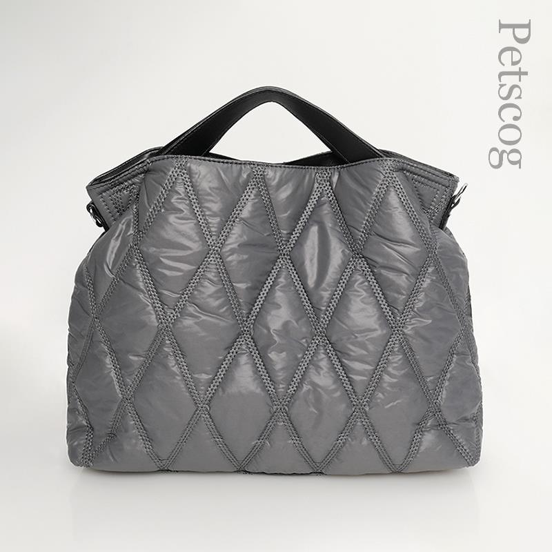 Designer Rhombus Quilted Shoulder Bags For Women Luxury Nylon Spacer Padded Crossbody Bag Fashion Large Capacity Tote Bolsa 2022 - Image 4