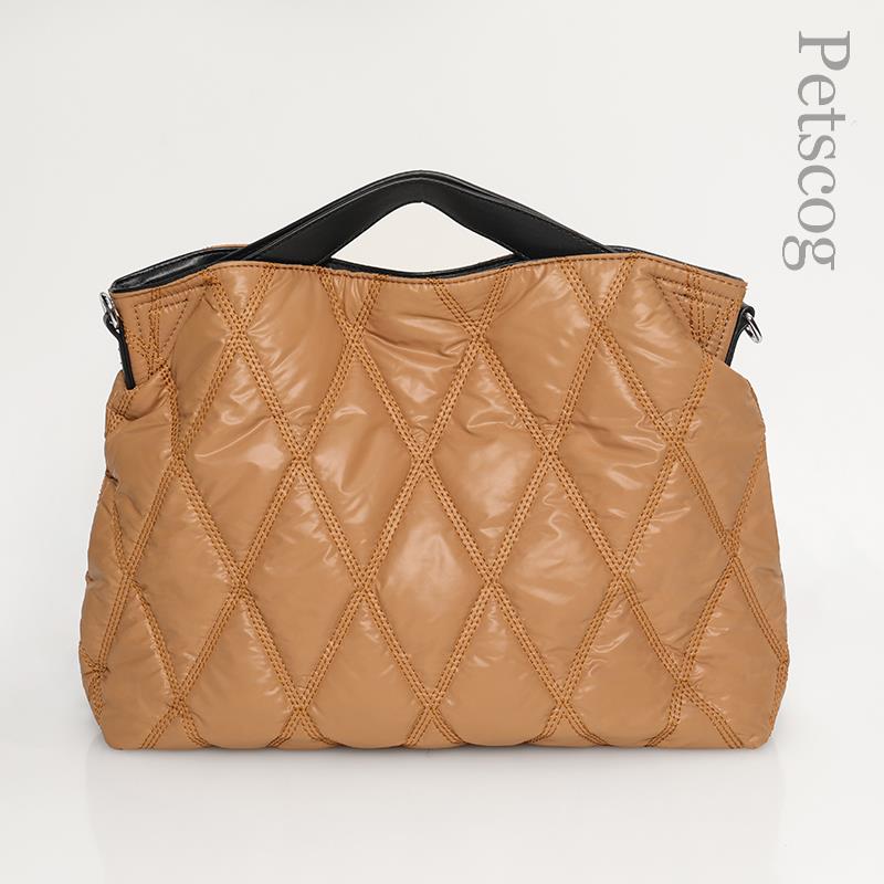 Designer Rhombus Quilted Shoulder Bags For Women Luxury Nylon Spacer Padded Crossbody Bag Fashion Large Capacity Tote Bolsa 2022 - Image 5