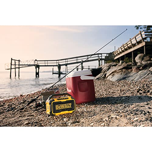 DEWALT 20V MAX Bluetooth Speaker, 100 ft Range, Durable for Jobsites, Phone Holder Included, Lasts 8-10 Hours with Single Charge (DCR010) - Image 2