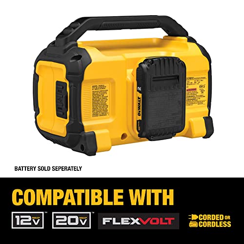 DEWALT 20V MAX Bluetooth Speaker, 100 ft Range, Durable for Jobsites, Phone Holder Included, Lasts 8-10 Hours with Single Charge (DCR010) - Image 8